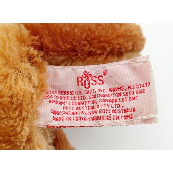 Russ  Orange Tabby Kitty Cat w/Red Bow Plush Stuffed Animal 7" - Picture 4 of 4